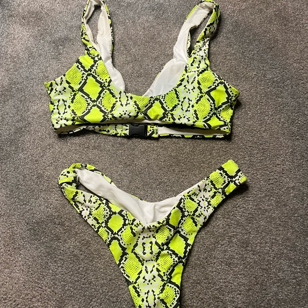 neon snake bathing suit set